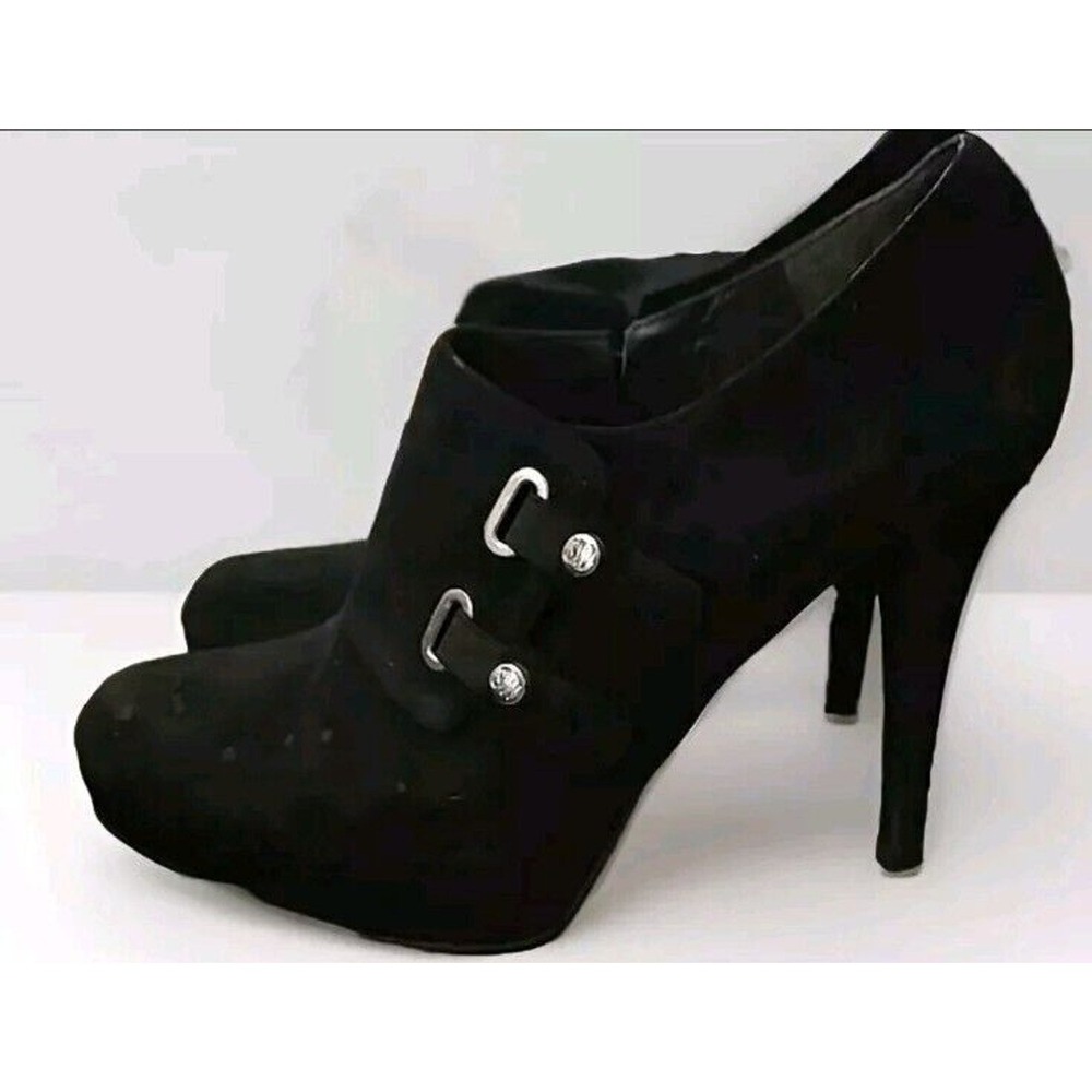 Stuart Weitzman Black Suede High Buckle Ankle Boot Booties Women's 6.5 M